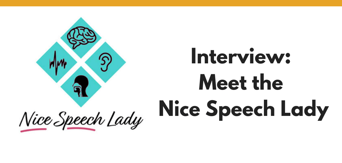 Nice Speech Lady's logo and title of blog article.