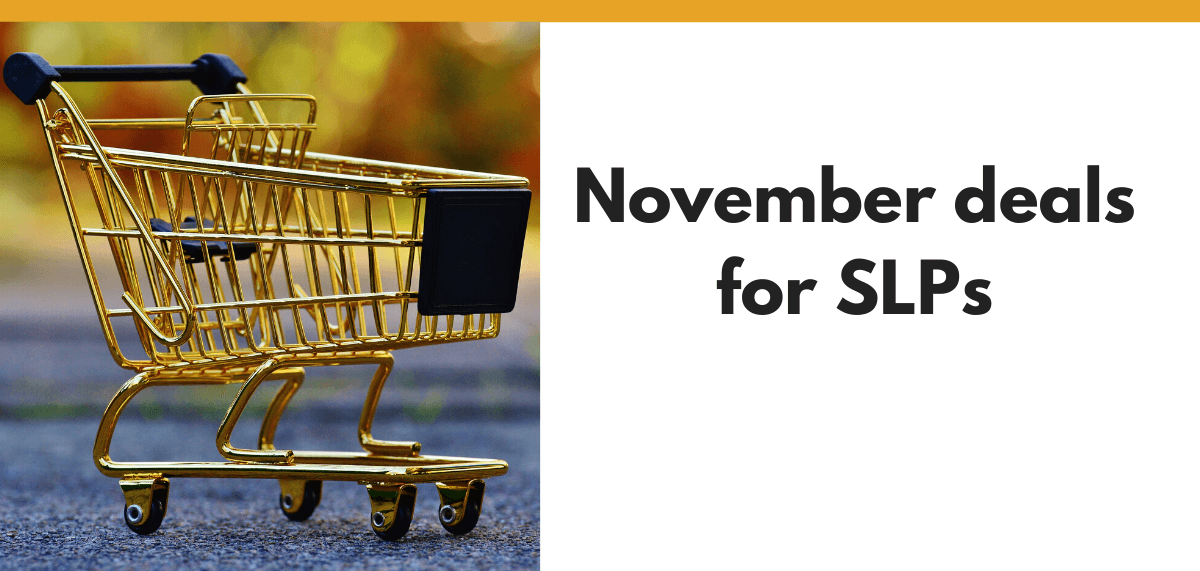 Golden shopping cart. November deals for SLPs.